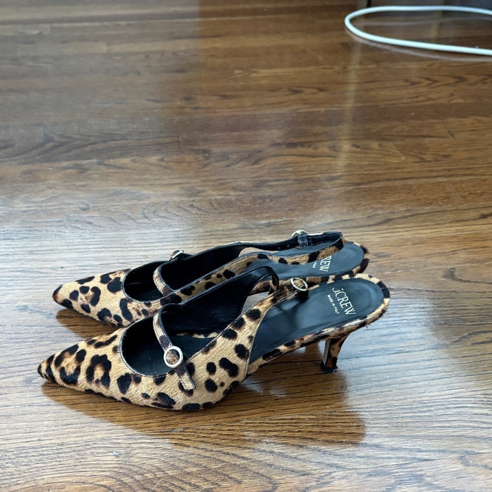 J. Crew Animal Print Slingback Heels - Picture 4 of 5
